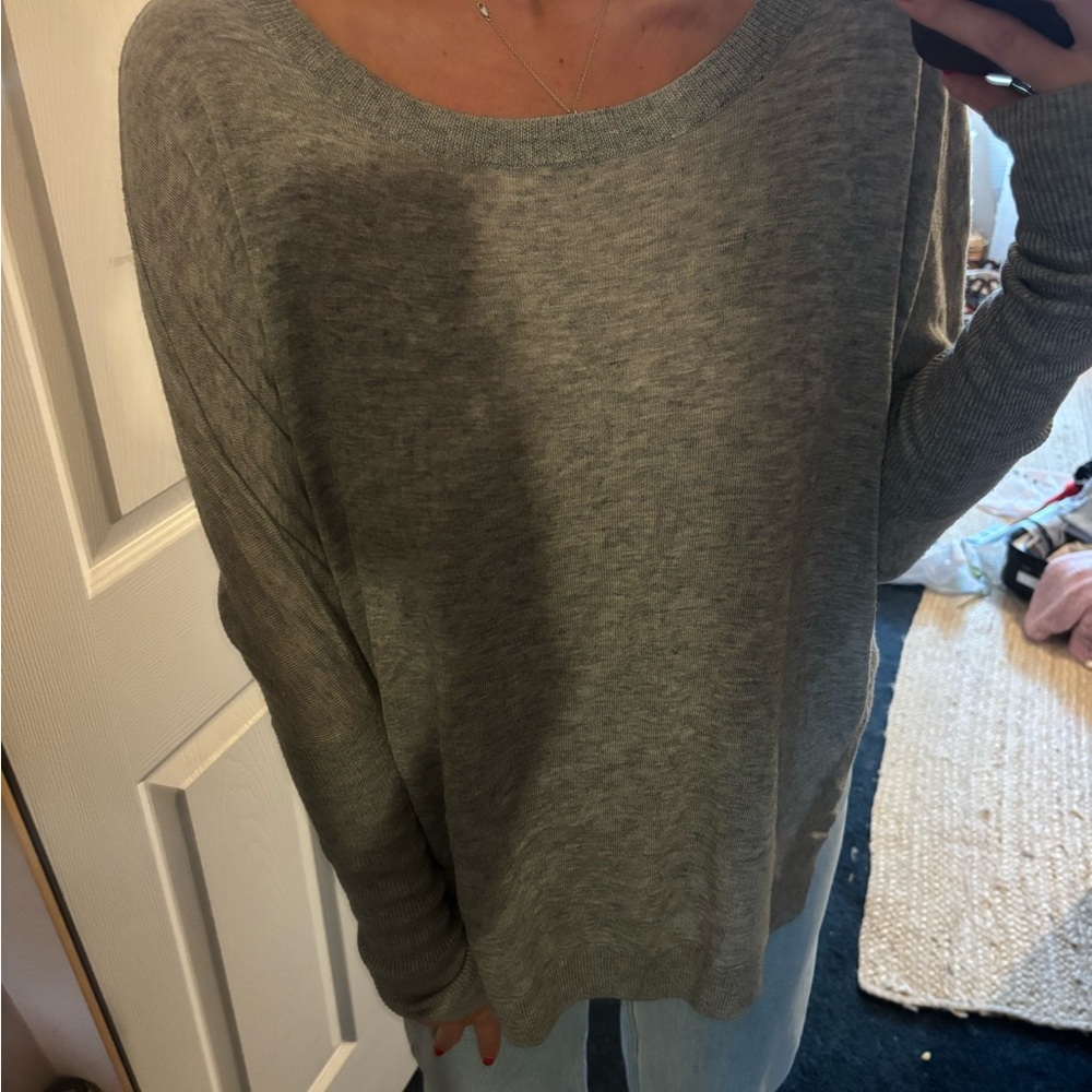 Women’s Gray Cowl & Turtleneck Sweater - Classic Lightweight Knit